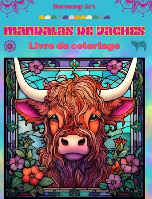 Mandalas de vaches Livre de coloriage pour adultes Dessins anti-stress pour encourager la créativité: Images mystiques de vaches pour soulager le stre by Harmony Art