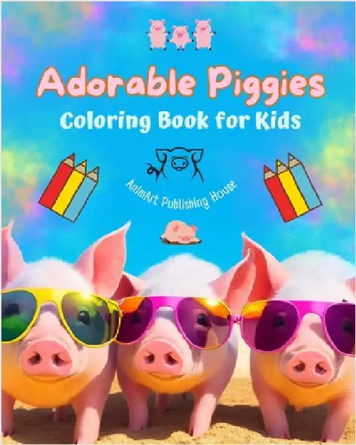 Adorable Piggies - Coloring Book for Kids - Creative Scenes of Funny Little Pigs - Perfect Gift for Children: Cheerful Images of Lovely Piggies for Ch by Animart Publishing House