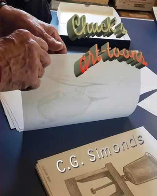 Chuck's Art-Toons: Special LARGE FORMAT 1st Edition USA-40 Years of Puns & Dystopian Humor by C. G. Simonds