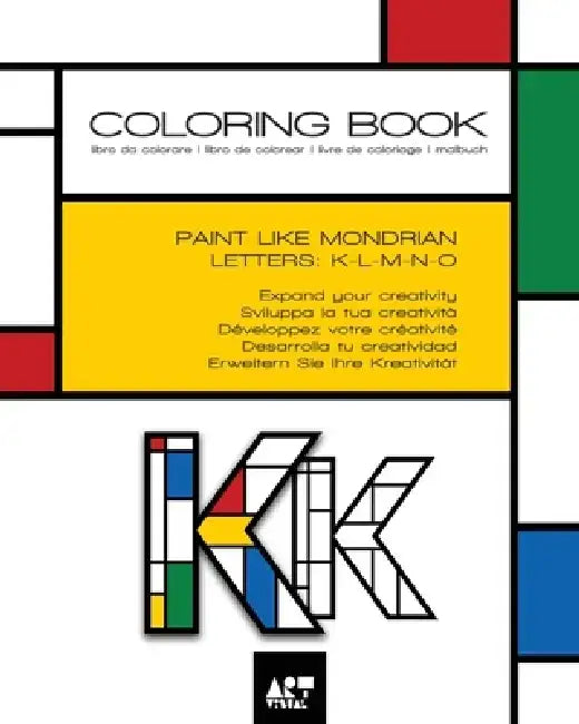 Coloring Book - Alphabet Mondrian Style: Letters: K L M N O by Art-Visual
