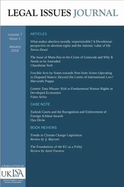 Legal Issues Journal 7(1) by United Kingdom Law &. Soc Association