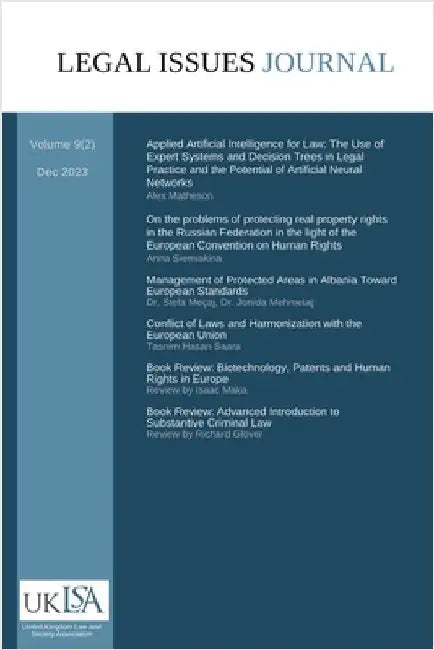 Legal Issues Journal 9(2) by Association, United Kingdom Law and Soci
