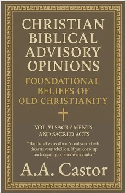 Christian Biblical Advisory Opinions: Foundational Beliefs of Old Christianity - VOL. VI SACRAMENTS AND SACRED ACTS by Castor, A. a.