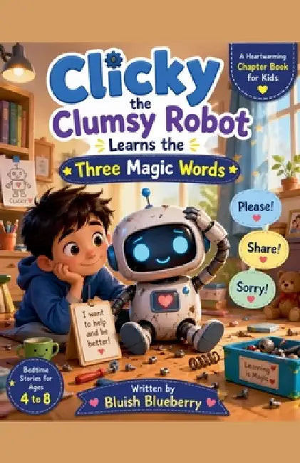 Clicky the Clumsy Robot Learns the Three Magic Words by Sarah Dean