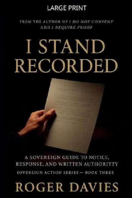 I Stand Recorded: A Sovereign Guide to Notice, Response and Written Authority by Roger Davies