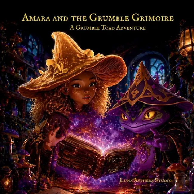 Amara and the Grumble Grimoire: A Grumble Toad Adventure by Sandra M. Holliday, Luna Asthera Studio