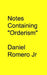 Notes Containing "Orderism" by Jr. Daniel Romero