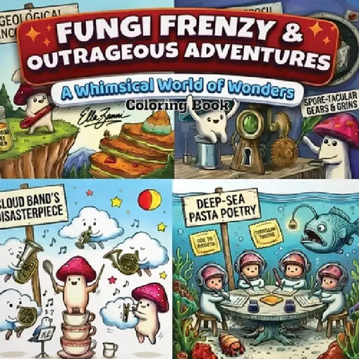 Fungi Frenzy & Outrageous Adventures: A whimsical World of Wonders coloring book by Ella Zanni