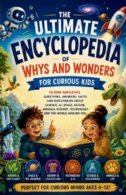The Ultimate Encyclopedia of Whys and Wonder for Curious Kids: 100,000 Amazing Questions, Answers, Facts and Discoveries About Science, Nature, Animal by Theo Wonderquill