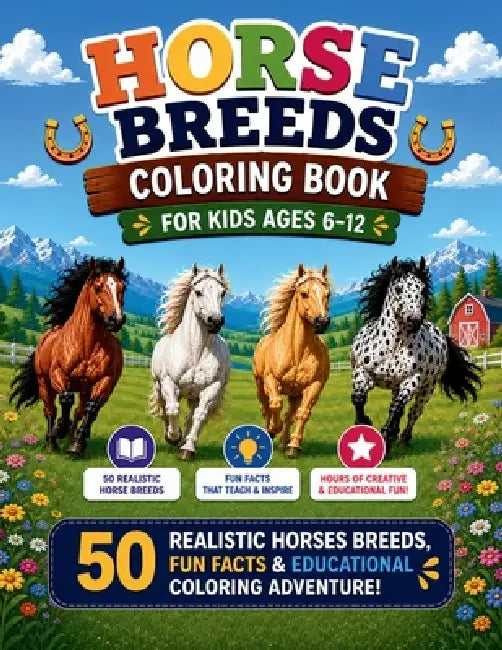 Horse Breeds Coloring Book for Kids Ages 6-12 by Paul Kearle