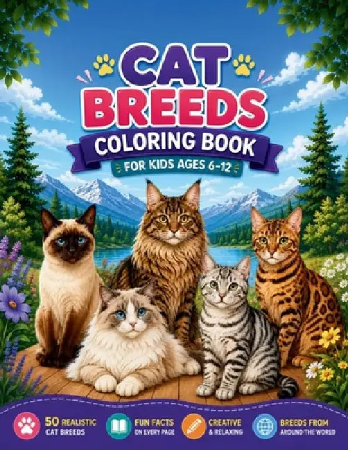 Cat Breeds Coloring Book for Kids Ages 6-12 by Paul Kearle