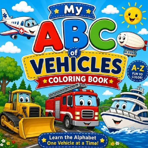 ABC Vehicles Coloring Book by N. D. Jones