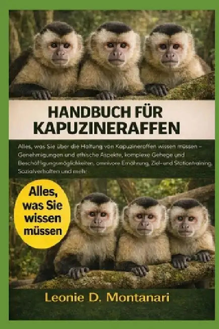 Handbuch für Kapuzineraffen: Alles, was Sie über die Haltung von Kapuzineraffen wissen müssen - Genehmigungen und ethische Aspekte, komplexe Gehege un by Leonie D. Montanari