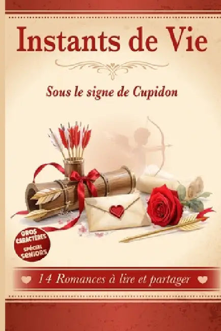 Instants de Vie Sous le Signe de Cupidon: 14 Romances à lire et à partager. Histoires courtes, écrites en gros caractères, suivies de questions pour p by Claire Castagnac