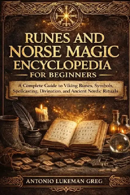 Runes and Norse Magic Encyclopedia for Beginners: A Complete Guide to Viking Runes, Symbols, Spellcasting, Divination, and Ancient Nordic Rituals by Antonio Lukeman Greg