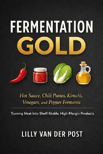 Fermentation Gold: A Comprehensive Guide: Hot Sauce, Chili Pastes, Kimchi, Vinegars, and Pepper Ferments: Turning Heat Into Shelf-Stable, High-Margin by Danny Munrow, Lilly Van Der Post