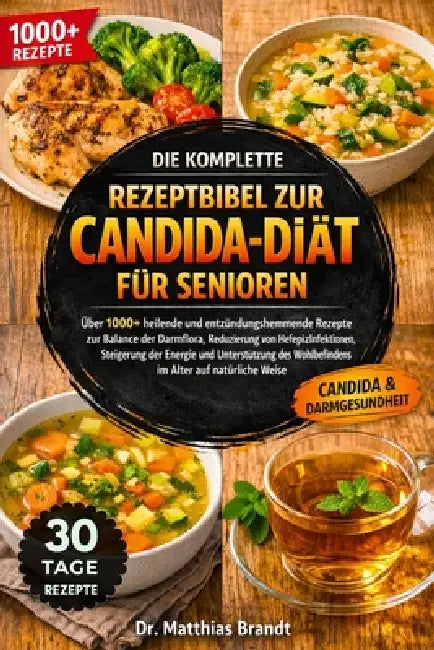 Die Komplette Rezeptbibel Zur Candida-Diät Für Senioren: Über 1000+ heilende und entzündungshemmende Rezepte zur Balance der Darmflora, Reduzierung vo by Matthias Brandt