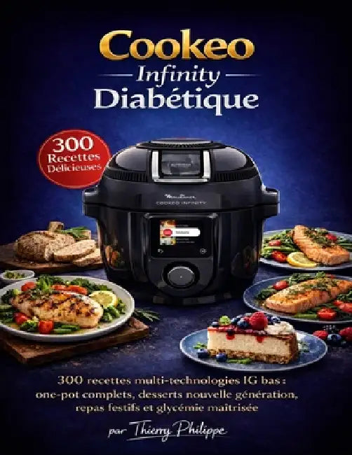 Cookeo Infinity Diabétique: 300 recettes multi-technologies IG bas: one-pot complets, desserts nouvelle génération, repas festifs et glycémie maîtrisé by Thierry Philippe