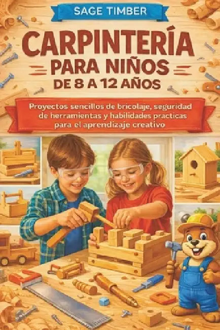 Carpintería Para Niños de 8 a 12 Años: Proyectos sencillos de bricolaje, seguridad de herramientas y habilidades prácticas para el aprendizaje creativ by Sage Timber
