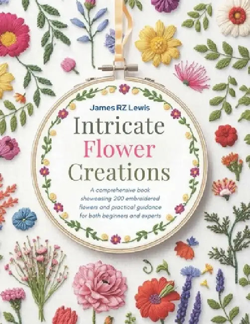 Intricate Flower Creations: A comprehensive book showcasing 200 embroidered flowers and practical guidance for both beginners and experts by James Rz Lewis