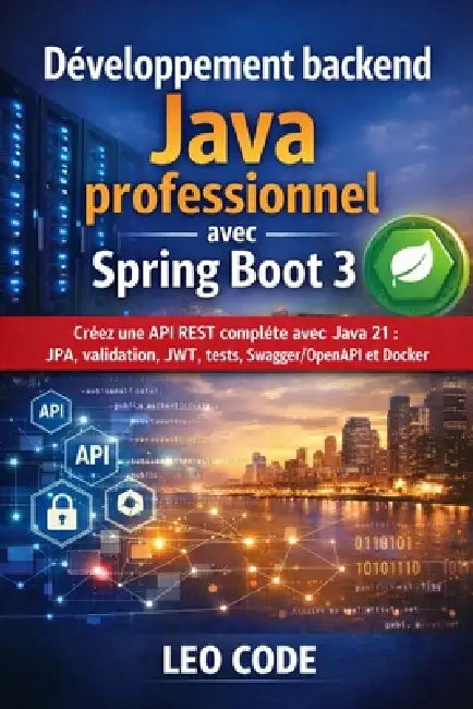Développement backend Java professionnel avec Spring Boot 3: Créez une API REST complète avec Java 21: JPA, validation, JWT, tests, Swagger/OpenAPI et by Leo Code