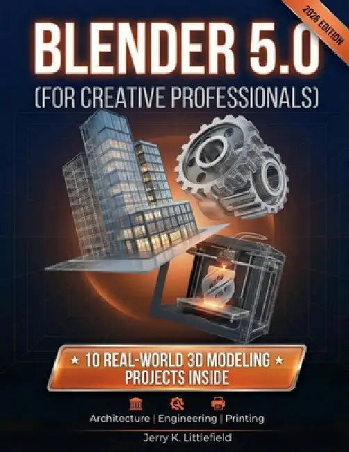 Blender 5.0 (for Creative Professionals): 10 Real-World 3D Modeling Projects for Architecture, Engineering, and Printing by Jerry K. Littlefield