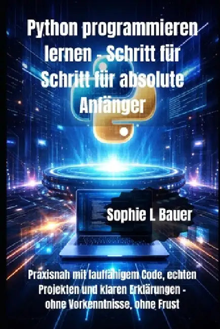 Python programmieren lernen - Schritt für Schritt für absolute Anfänger: Praxisnah mit lauffähigem Code, echten Projekten und klaren Erklärungen - ohn by Sophie L. Bauer