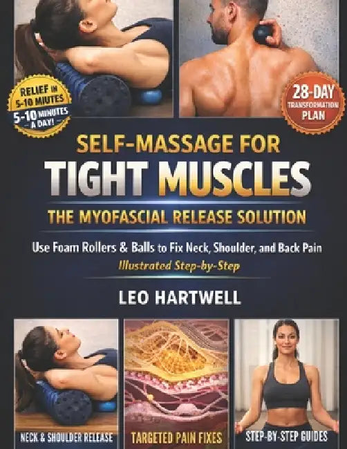 Self-Massage for Tight Muscles: The Myofascial Release Solution: Use Foam Rollers & Balls to Fix Neck, Shoulder, and Back Pain Illustrated Step-by-Ste by Leo Hartwell