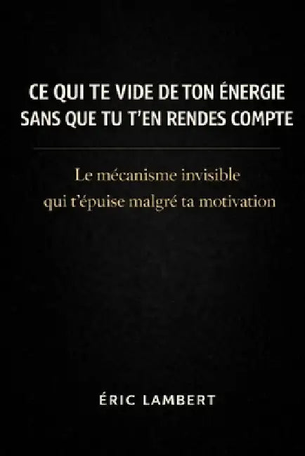 Ce qui te vide de ton énergie sans que tu t'en rendes compte: Le mécanisme invisible qui t'épuise malgré ta motivation by Eric Lambert