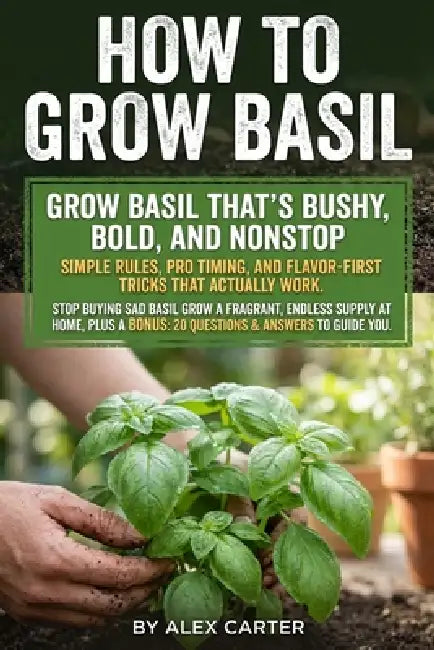 How to Grow Basil: From Seed to Kitchen Harvest, Indoors or in Pots: step-by-step watering, feeding, pruning, and disease-defense routines for bigger, by Alex Carter