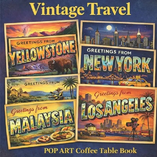 Vintage Travel: Pop Art Coffee Table Book by Travel Postcards