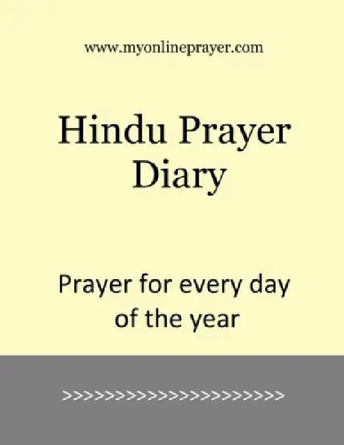 Hindu Prayer Diary by Swaminathan Kathiresan