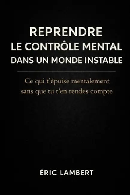 Reprendre le contrôle mental dans un monde instable: Ce qui t'épuise mentalement sans que tu t'en rendes compte by Eric Lambert