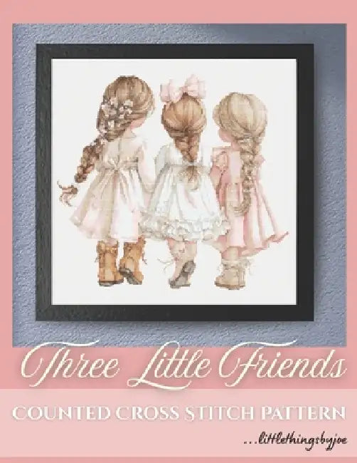 Three Little Friends: Counted Cross Stitch Pattern by Jolene Underwood