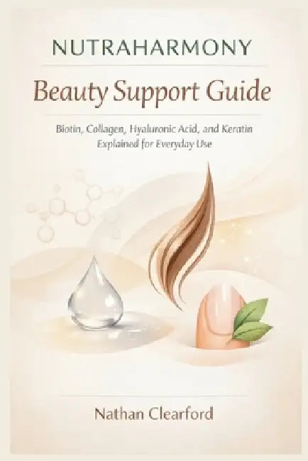 NUTRAHARMONY Beauty Support Guide: Biotin, Collagen, Hyaluronic Acid, and Keratin Explained for Everyday Use by Nathan Clearford