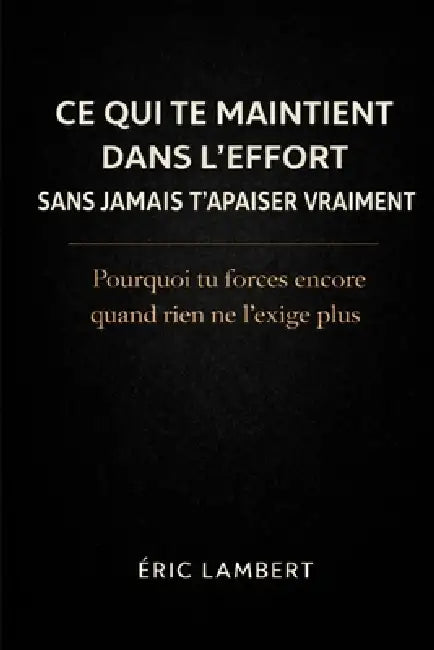 Ce qui te maintient dans l'effort sans jamais t'apaiser vraiment: Pourquoi tu forces encore quand rien ne l'exige plus by Eric Lambert