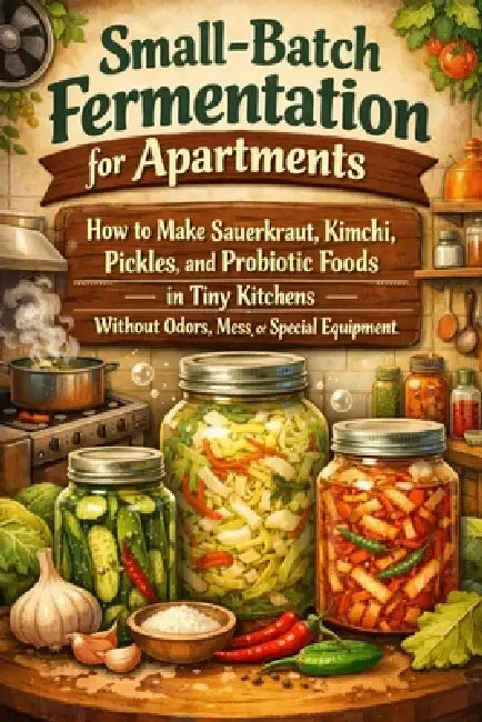 Small-Batch Fermentation for Apartments: How to Make Sauerkraut, Kimchi, Pickles, and Probiotic Foods in Tiny Kitchens Without Odors, Mess, or Special by J. Rhea