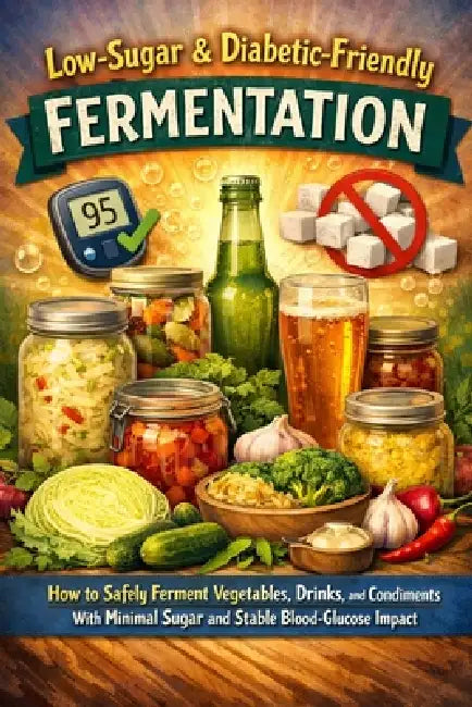 Low-Sugar & Diabetic-Friendly Fermentation: How to Safely Ferment Vegetables, Drinks, and Condiments With Minimal Sugar and Stable Blood-Glucose Impac by J. Rhea