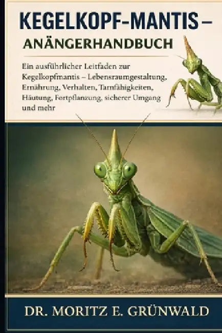 Kegelkopf-Mantis - Anfängerhandbuch: Ein ausführlicher Leitfaden zur Kegelkopfmantis - Lebensraumgestaltung, Ernährung, Verhalten, Tarnfähigkeiten, Hä by Moritz E. Grünwald