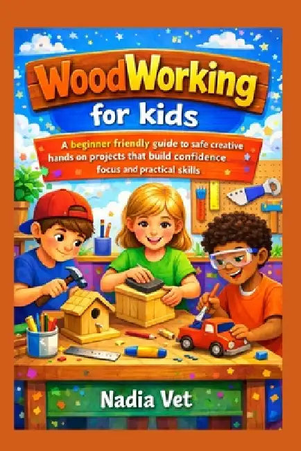woodworking for kids: A beginner friendly guide to safe creative hands on projects that build confidence focus and practical skills by Nadia Vet