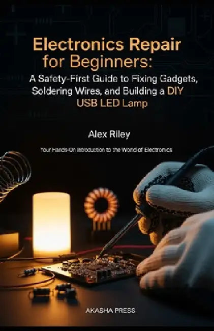Electronics Repair for Beginners: A Safety-First Guide to Fixing Gadgets, Soldering Wires, and Building a DIY USB LED Lamp: Your Hands-On Introduction by Alex Riley