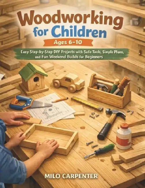 Woodworking for Children Ages 6-10: Easy Step-by-Step DIY Projects with Safe Tools, Simple Plans, and Fun Weekend Builds for Beginners by Milo Carpenter