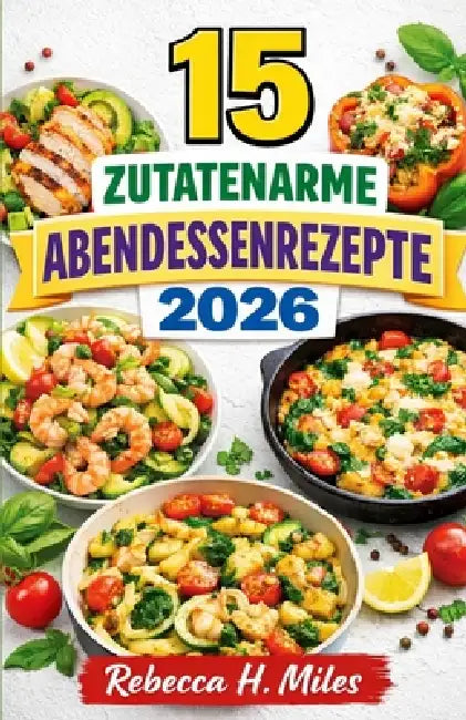 15 Zutatenarme Abendessenrezepte 2026: Einfache Abendessen mit nur 15 Zutaten für stressige Wochentage. Zuckerarme Gerichte für anhaltende Energie und by Rebecca H. Miles