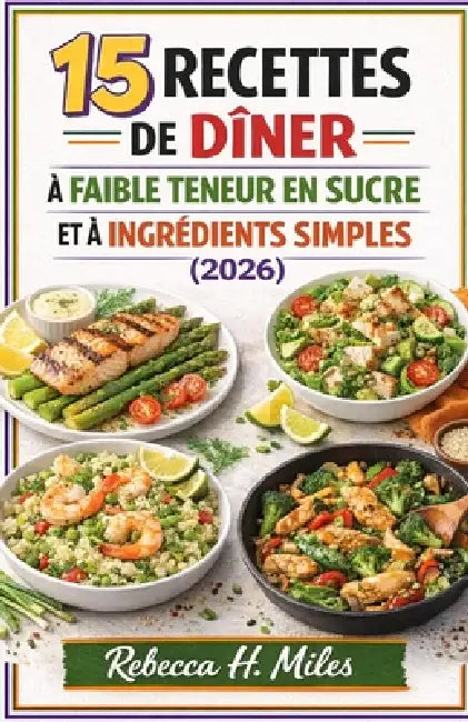 15 Recettes de Dîner À Faible Teneur En Sucre Et À Ingrédients Simples (2026): Des dîners simples à 15 ingrédients pour les soirs de semaine chargés. by Rebecca H. Miles