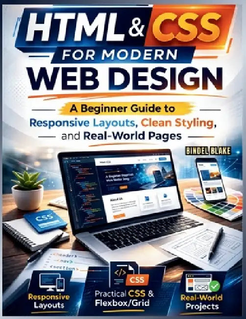 HTML & CSS for Modern Web Design: A Beginner Guide to Responsive Layouts, Clean Styling, and Real-World Pages by Bindel Blake