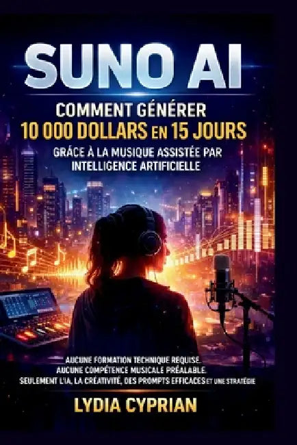 Suno AI: Comment générer 10 000 dollars en 15 jours grâce à la musique assistée par intelligence artificielle: Créer et monétiser de la musique avec l by Lydia Cyprian