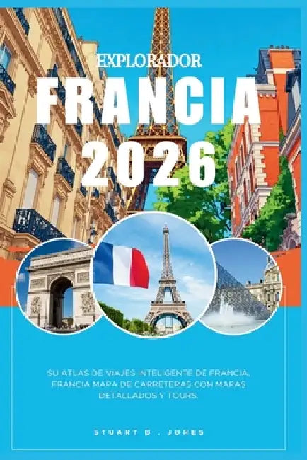 Explorador Francia 2026: Su atlas de viajes inteligente de Francia, Francia Mapa de carreteras con mapas detallados y Tours. by Stuart D. Jones