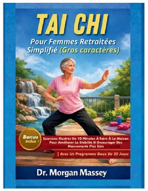 Tai Chi Pour Femmes Retraitées Simplifié (Gros caractères): Exercices Illustrés De 10 Minutes À Faire À La Maison Pour Améliorer La Stabilité Et Encou by Morgan Massey