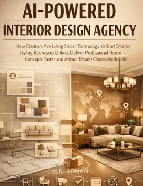 AI-Powered Interior Design Agency: How Creators Are Using Smart Technology to Start Interior Styling Businesses Online, Deliver Professional Room Conc by M. K. Arman