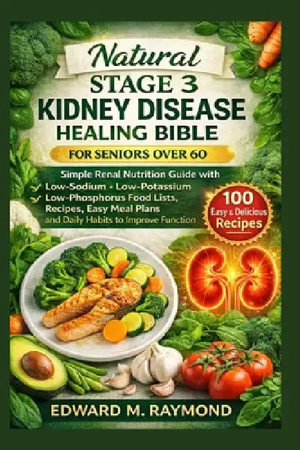 Natural Stage 3 Kidney Disease Healing Bible For Seniors over 60: Simple Renal Nutrition Guide with Low-sodium, low-potassium & low-phosphorus food li by Edward M. Raymond